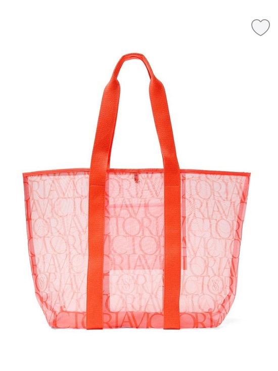 Victoria's Secret Handbags - VS mesh Tote beach Bag in Coral Red